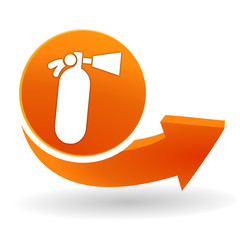 Fototapete - extincteur sur bouton web orange