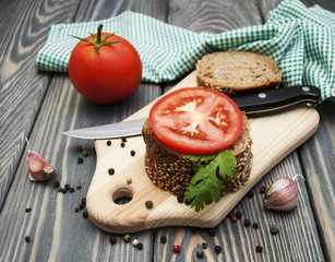 Poster - Rye bread with tomato