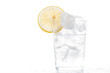 Glass of soda with a slice of lemon