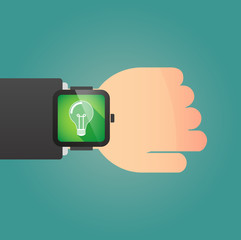 Sticker - Hand with a smart watch displaying a light bulb