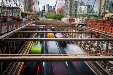 Wall Mural - Views of New York City, USA, Brooklyn Bridge.