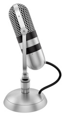 render of a vintage microphone, isolated on white