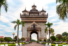 Laos, Vientiane - Patuxai Arch Monument.