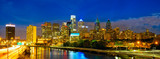Fototapeta Miasto - Skyline of Philadelphia downtown at dusk, USA