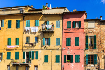 Wall Mural - Detail of houses in Siena, Tuscany Italy