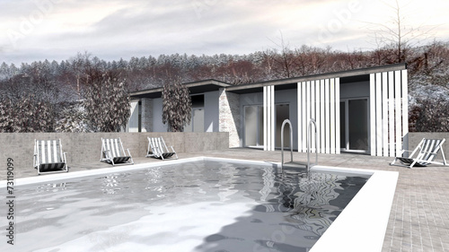 Haus Mit Pool Im Winter This Stock Illustration And Explore Haus Mit Pool Im Winter