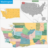Fototapeta Mapy - Washington map