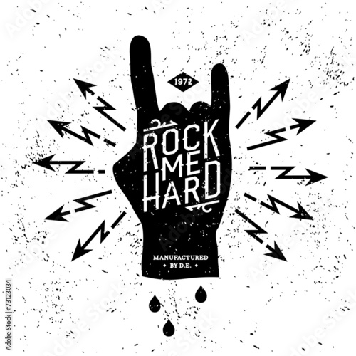 Fototapety Hard Rock  vintage-label-rock-me-hard