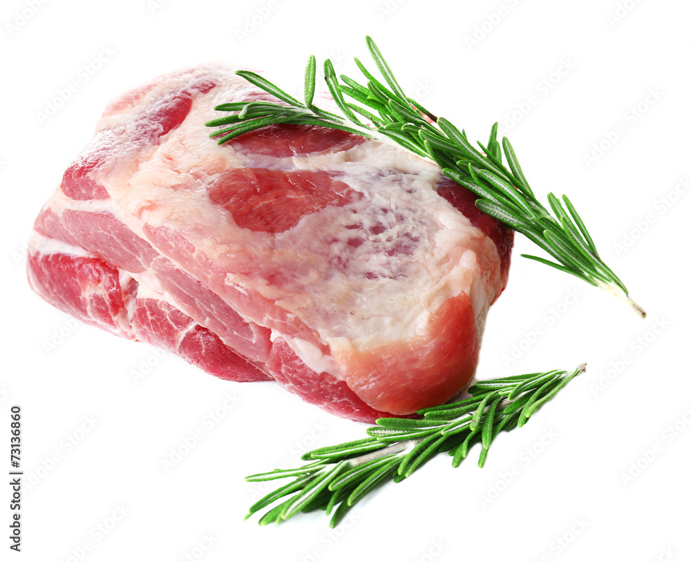 Raw meat isolated on white