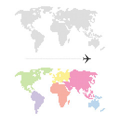  Color Dotted World Map