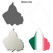© David Zydd - Mexico City blank outline map set