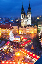 PRAGUE,CZECH REPUBLIC-JAN 05, 2013: Prague Christmas Market