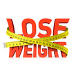 Lose weight word with measuring tape concept