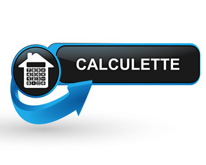 Poster - calculatrice immobilier sur bouton web design bleu