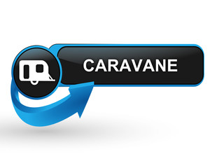 Sticker - caravane sur bouton web design rouge