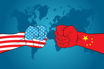 Wall Mural - USA versus China