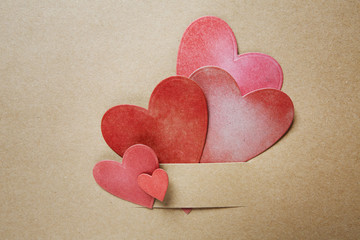 Wall Mural - Hand-crafted paper hearts