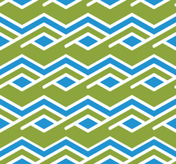 Colorful geometric zigzag seamless pattern, symmetric endless ve