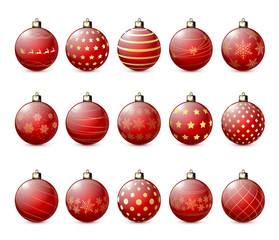 Poster - Set of red Christmas balls