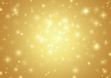 Gold Background With Stars - Holiday Pattern