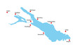 Bodensee Lake Constance Germany Shape Map Very Detailed