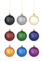 Wall Mural - Christmas balls icon set