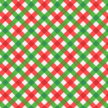 Christmas Red And Green Gingham Fabric With Seamless Pattern