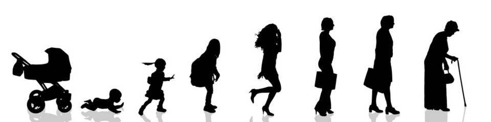 Wall Mural - Vector silhouette of woman.