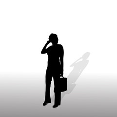 Wall Mural - Vector silhouette of a businesswoman.