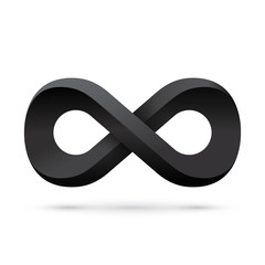 Black infinity symbol. Conceptual icon