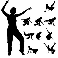 Sticker - Vector silhouette of a woman.