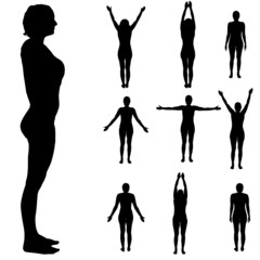 Poster - Vector silhouette of woman.