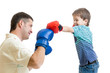 © Oksana Kuzmina - father and kid son play boxing
