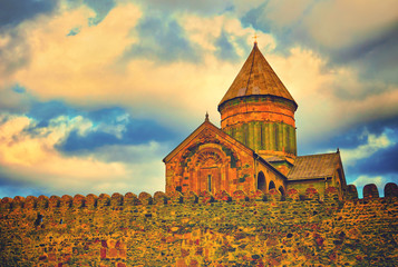 Fototapete - Svetitskhoveli Cathedral belfry in Mtskheta, Georgia