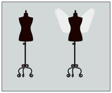 Fashion Mannequins, Vector Set With Wings