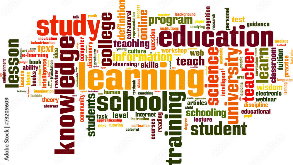 Learning word cloud concept. Vector illustration