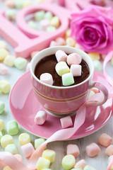 Fototapete - Hot chocolate and marshmallow