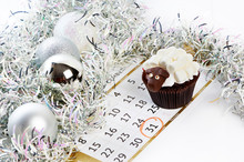 Cupcake Lamb With Calendar As Simbol 2015 New Years Isolated