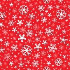 Fototapete - Seamless background snowflakes 7
