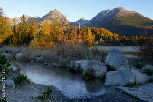 Plakat na papierze fotorealistycznym Jesienne góry, słowackie wysokie Tatry