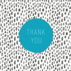 Aufkleber - Thank you card. With hand-drawn doodles background