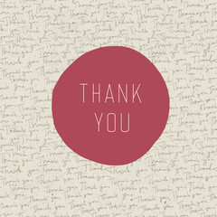 Wall Mural - Thank you vintage greeting card. Vector