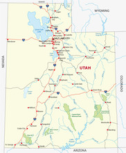 Utah Road And National Park Map