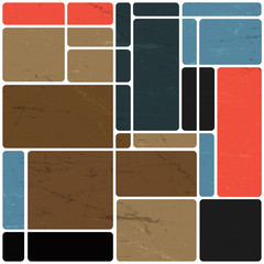 Aufkleber - Abstract retro blocks design background colorful, Vector