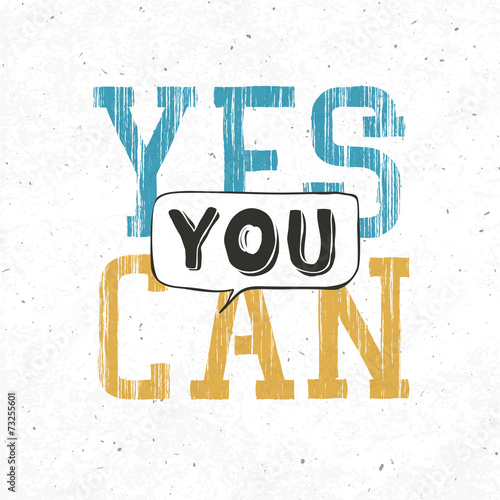 Εκτύπωση καμβά Yes you can typography background. With textured background, vec