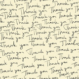 Hand-drawn "Thank you" seamless pattern. Vector