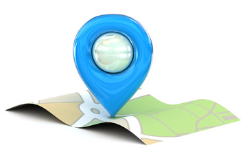 Wall Mural - Blue Map pointer icon