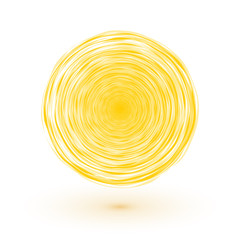 Sticker - sun symbol yellow circle composed of thin lines