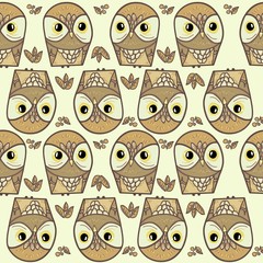 Wall Mural - trendy owl pattern print
