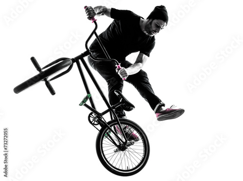 Fotomural man bmx acrobatic figure silhouette